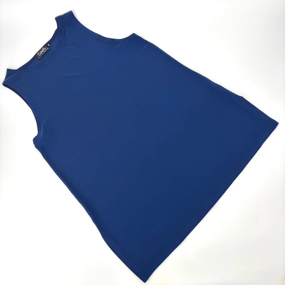 Sympli Navy Nu Ideal Sleeveless Boat Neck Tunic, 18